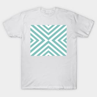 Abstract triangles geometric pattern - blue and white. T-Shirt